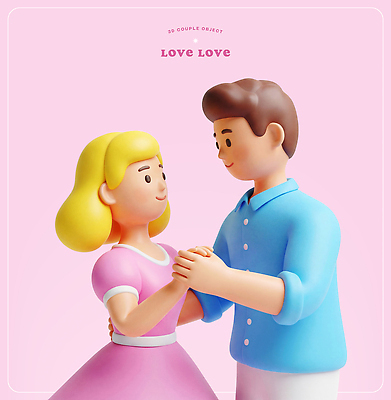 PSD 편집이미지 캐릭터 손 커플 드레스 여자 남자 분홍색 백그라운드 셔츠 데이트 사랑 조형물 3D 봄 표현 편집3D 옷 계절 감정 컬러 상의 관계 미술 사람 신체부위 디지털합성 파일형식