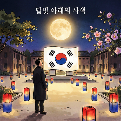 JPG 나무 전통 문화 상징 컬러 일러스트 하늘 출입구 조명 거리 한국 사람 풍경 이벤트 건물 랜턴 그룹 역사 국기 달빛 사색 국내일러스트 AI일러스트 AI콘텐츠 식물 건축물 아시아 생각 달 파일형식