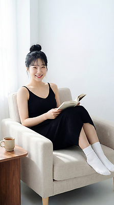 JPG 편집이미지 여자 커피 창문 휴식 양말 실내 웃음 책 컵 소파 방 시간 읽기 자취 의료성형뷰티 싱글라이프 편집실사 AI인물포토 AI콘텐츠 라이프스타일 식기 음료 컨셉 의자 모션 표정 사람 내부 CG 파일형식 AI포토
