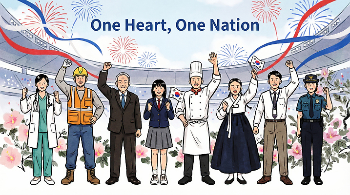 JPG 직업 학생 옷 문화 일러스트 협력 한국 이벤트 여러명 요리사 다양 의사 경찰 국기 태극기 연대 정치가 창의력 국내일러스트 AI일러스트 AI콘텐츠 아시아 다수 사람 의료진 파일형식