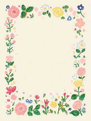 JPG 식물 디자인 꽃 예술 컬러 백그라운드 잎 꽃밭 일러스트 색연필 프레임 국화 장식 연필 장미 흰색 민들레 그림 조화 국내일러스트 AI일러스트 AI콘텐츠 학용품 필기구 파일형식