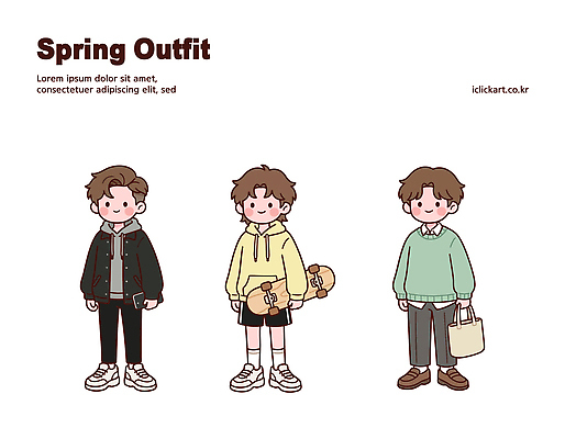 모델 옷 공원 패션 어린이 신발 겨울 일러스트 캐주얼 여름 운동복 쇼핑 봄 재킷 스케이트보드 스웨터 외출 후드티셔츠 봄옷 스타일 국내일러스트 AI파일 계절 공공시설 상의 티셔츠 사람 외투 보드_스포츠 파일형식 벡터