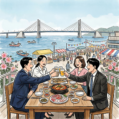 JPG 음료 바다 일러스트 탁자 육류 웃음 풍경 여러명 해변 일상 친구 식당 축제 식사 만남 바비큐 구이 즐거움 수산시장 소통 국내일러스트 AI일러스트 AI콘텐츠 감정 음식 가구 다수 컨셉 식재료 관계 표정 사람 라이프 상점 시장 파일형식