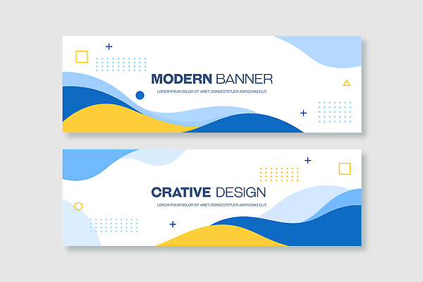 모양 템플릿 디자인 배너 배너템플릿 물결 컬러 패턴 그래픽 파란색 노란색 모던 구성 배너세트 AI파일 무늬 세트 파일형식 벡터