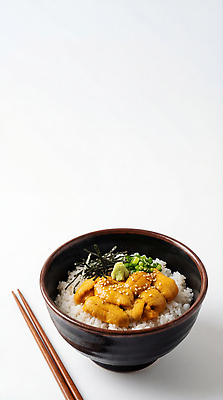 JPG 편집이미지 그릇 음식 젓가락 요리 식사 해조류 해산물 덮밥 성게알 일본음식 편집실사 AI포토 AI콘텐츠 식기 수저 알 해양식물 CG 파일형식