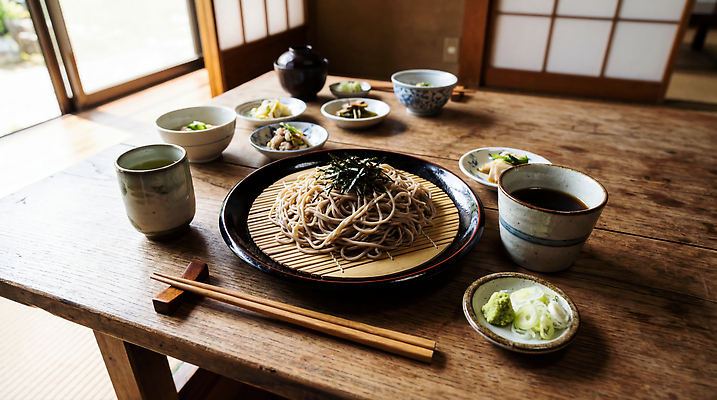 JPG 편집이미지 전통 그릇 음식 젓가락 식탁 탁자 반찬 요리 일본 식사 메밀국수 국수 일본음식 편집실사 AI포토 AI콘텐츠 식기 아시아 가구 수저 면류 CG 파일형식