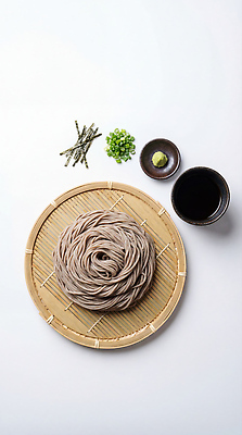 JPG 편집이미지 그릇 접시 음식 재료 요리 일본 메밀국수 대나무 국수 간장 쪽파 일본음식 편집실사 AI포토 AI콘텐츠 나무 식기 아시아 면류 양념 CG 파 파일형식