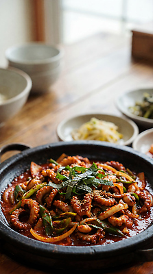 JPG 편집이미지 접시 한식 음식 채소 식탁 반찬 요리 식사 해산물 주꾸미 쭈꾸미볶음 편집실사 AI포토 AI콘텐츠 식기 탁자 연체동물 수중동물 CG 볶음 파일형식