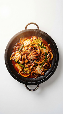 JPG 편집이미지 한식 음식 채소 요리 식사 양념 해산물 매움 볶음 주꾸미 쭈꾸미볶음 편집실사 AI포토 AI콘텐츠 연체동물 수중동물 맛 CG 파일형식