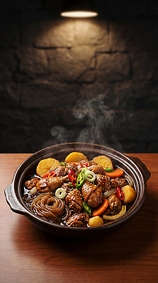 JPG 편집이미지 한식 채소 고추 양파 감자 따뜻함 육류 요리 식사 냄비 찜닭 편집실사 AI포토 AI콘텐츠 음식 식재료 솥 CG 닭고기요리 파일형식