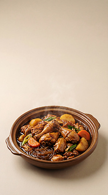 JPG 편집이미지 한식 채소 요리 닭고기 양념 고기요리 찜닭 편집실사 AI포토 AI콘텐츠 음식 육류 CG 닭고기요리 파일형식