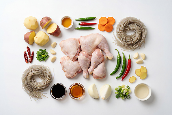 JPG 편집이미지 한식 음식 채소 재료 요리 식사 닭고기 당근 양념 국수 준비 고구마 찜닭 편집실사 AI포토 AI콘텐츠 뿌리채소 육류 면류 CG 닭고기요리 파일형식