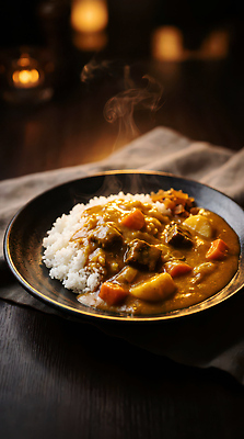 JPG 편집이미지 접시 음식 밥 조명 요리 식사 뜨거움 카레 편집실사 AI포토 AI콘텐츠 식기 CG 파일형식