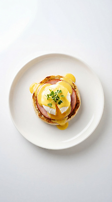 JPG 편집이미지 접시 음식 요리 아침식사 햄 브런치 수란 에그베네딕트 편집실사 AI포토 AI콘텐츠 식기 샌드위치 육류 식사 CG 파일형식