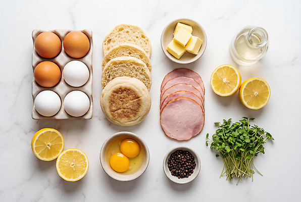 JPG 편집이미지 빵 요리 계란 아침식사 레몬 준비 햄 에그베네딕트 편집실사 AI포토 AI콘텐츠 음식 과일 샌드위치 육류 알 식사 CG 파일형식