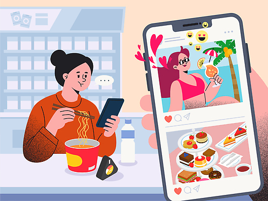 여자 음식 여행 일러스트 디저트 요리 웃음 사람 스마트폰 카페 하트 면류 비교 즐거움 양극 우울감 편의점 국내일러스트 AI파일 모양 감정 컨셉 표정 핸드폰 스마트기기 상점 파일형식 벡터