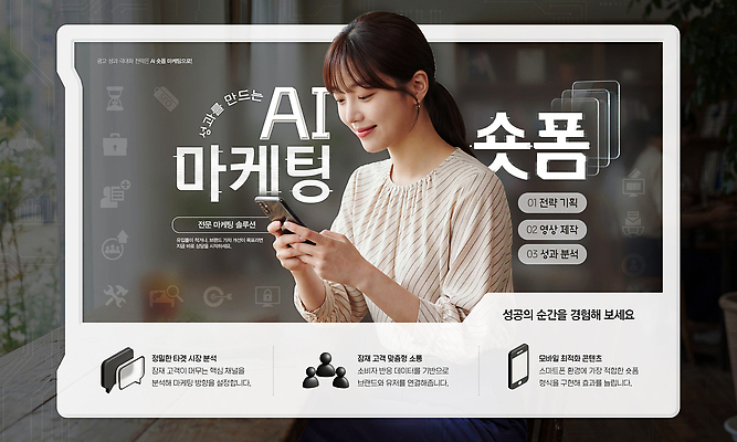 PSD 배너템플릿 여자 웹템플릿 기술 스마트폰 정보 강의 마케팅 의료성형뷰티 숏폼 AI_인공지능 템플릿 배너 사람 핸드폰 스마트기기 신조어 파일형식