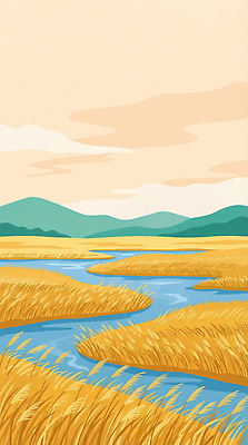 JPG 사계절 농업 일러스트 자연 하늘 산 풍경 강 평화 수확 국내일러스트 AI일러스트 AI콘텐츠 계절 산업 컨셉 생태계 파일형식