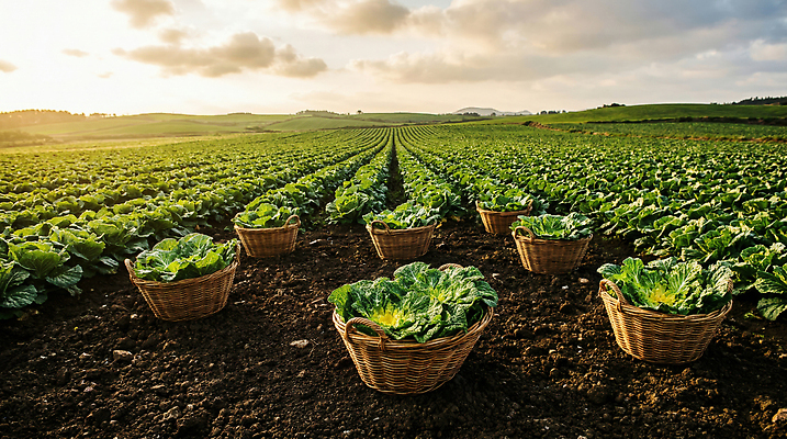 JPG 식물 편집이미지 밭 농업 채소 초록색 태양 농장 바구니 농사 수확 작업 농부 지평선 봄동 편집실사 AI포토 AI콘텐츠 자연요소 직업 산업 컬러 CG 파일형식