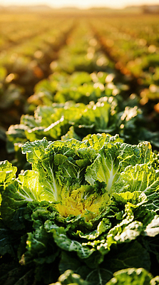 JPG 식물 편집이미지 밭 농업 채소 자연 풍경 초록색 농장 농사 일몰 수확 작업 농부 봄동 편집실사 AI포토 AI콘텐츠 직업 산업 컬러 노을 CG 생태계 파일형식