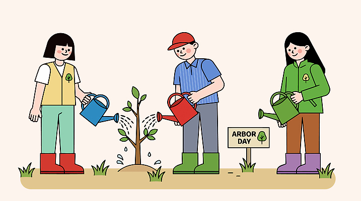 나무 식물 공원 교육 어린이 일러스트 모션 자연 협력 웃음 이벤트 초록색 친구 환경 식목일 물주기 거름 심기 지역사회 국내일러스트 AI파일 공공시설 기념일 컬러 관계 표정 사람 생태계 파일형식 벡터