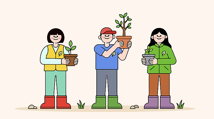 식물 손 옷 화분 화초 일러스트 모션 자연 야외 초록색 파란색 노란색 환경 마음 작업 보호 식목일 원예 주말 심기 참여 국내일러스트 AI파일 기념일 컬러 컨셉 취미 신체부위 생태계 파일형식 벡터