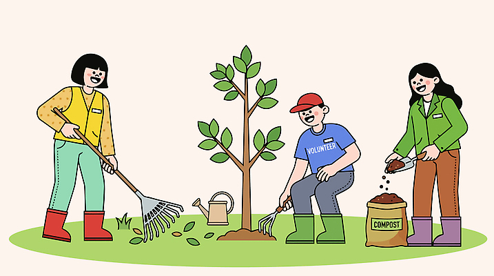 식물 농업 일러스트 나뭇잎 잔디 초록색 자연보호 환경 정원 흙 봉사 식목일 물주기 친환경 나무심기 거름 단체활동 지역사회 국내일러스트 AI파일 기념일 산업 컬러 잎 모션 자연 도움 그룹 보호 심기 파일형식 벡터