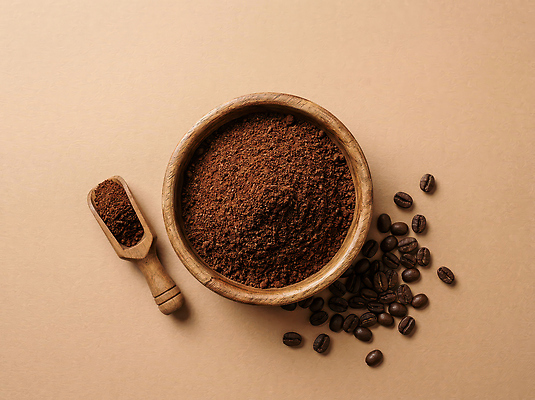 JPG 나무 편집이미지 그릇 커피 숟가락 원두 가루 흩어짐 편집실사 AI포토 AI콘텐츠 식물 식기 음료 컨셉 수저 CG 파일형식