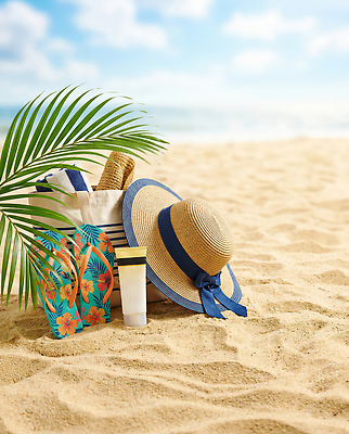 JPG 편집이미지 모래 바다 가방 자연 휴가 휴식 나뭇잎 풍경 해변 야외 여름 선크림 편집실사 AI포토 AI콘텐츠 잡화 계절 컨셉 잎 화장품 CG 생태계 파일형식