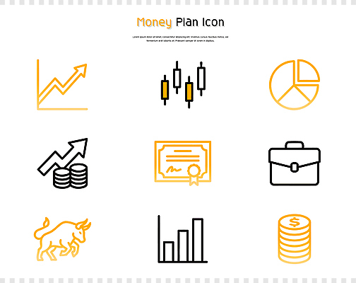 아이콘 통계 그래프 금융 증권 투자 2D아이콘 AI파일 비즈니스 경제 파일형식 벡터