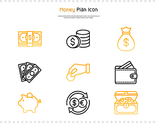 아이콘 금융 경제 동전 저축 저금통 지갑 재정 2D아이콘 AI파일 돈 파일형식 벡터