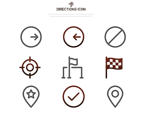 아이콘 화살표 별 표시 안내 깃발 오른쪽 방향 왼쪽 체크표시 위치 모음 길찾기 2D아이콘 AI파일 자연요소 확인 파일형식 벡터