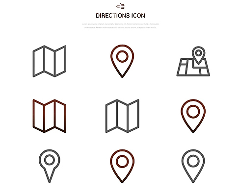 아이콘 지도 표시 안내 설명 픽토그램 정보 방향 위치 길찾기 경로 2D아이콘 AI파일 모션 파일형식 벡터