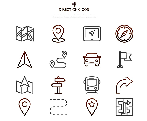 아이콘 기호 도로 교통 이동 지도 자동차 안내 방향 신호 위치 탐색 길찾기 네비게이션 경로 2D아이콘 AI파일 문자 길 육상교통 컨셉 교통시설 파일형식 벡터
