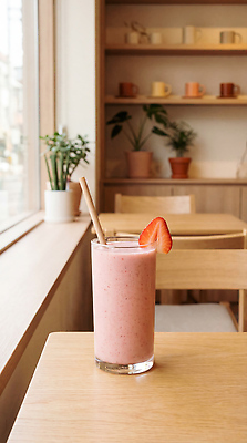 JPG 식물 편집이미지 음료 가구 탁자 딸기 디저트 조명 잔 실내 빨대 카페 부드러움 스무디 딸기스무디 편집실사 AI포토 AI콘텐츠 식기 음식 생활용품 과일 내부 상점 감각 CG 파일형식