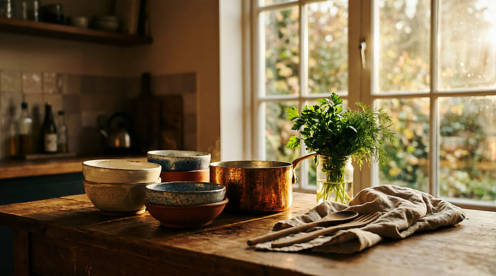 JPG 나무 식물 편집이미지 그릇 음식 재료 창문 탁자 유리병 요리 인테리어 햇빛 주방 냄비 허브 편집실사 AI포토 AI콘텐츠 식기 디자인 가구 병_용기 태양 솥 CG 파일형식