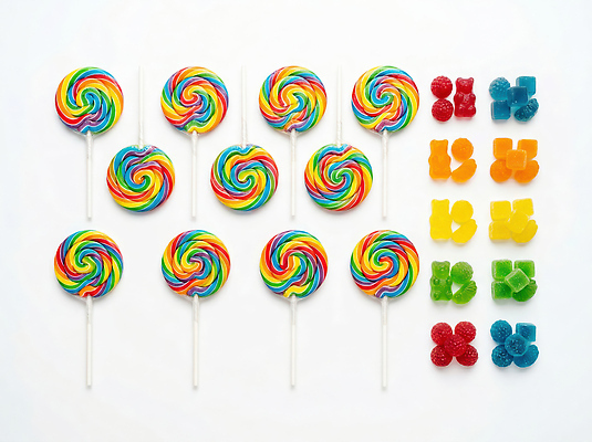 JPG 모양 편집이미지 디저트 막대사탕 사탕 이벤트 과자 달콤 배열 젤리 먹거리 편집실사 AI포토 AI콘텐츠 음식 맛 CG 파일형식