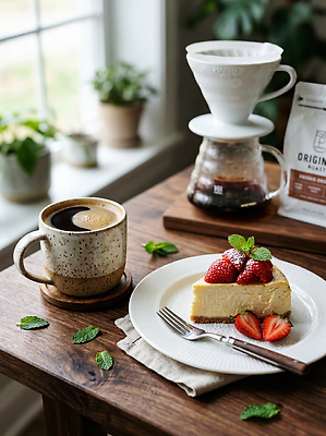 JPG 편집이미지 커피 음료 음식 탁자 딸기 아침 디저트 주방 카페 민트 창가 연습 즐거움 치즈케이크 홈카페 편집실사 AI포토 AI콘텐츠 주간 감정 가구 과일 창문 케이크 상점 허브 CG 파일형식