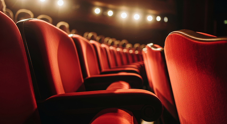 JPG 편집이미지 문화 예술 줄 의자 조명 실내 빨간색 공연 감상 공간 대기 극장 공연장 관람 연극 편집실사 AI컴퓨터그래픽 AI콘텐츠 컬러 가구 문화예술 이벤트 내부 CG 파일형식