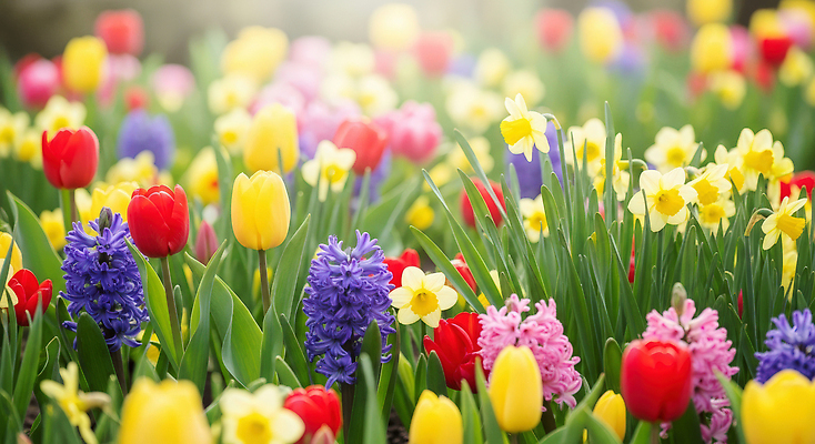 JPG 식물 편집이미지 꽃 꽃밭 자연 잔디 정원 봄 산책 튤립 수선화 뷰티풀 히아신스 편집실사 AI컴퓨터그래픽 AI콘텐츠 계절 휴식 CG 생태계 파일형식