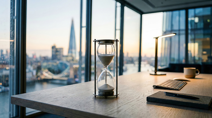 JPG 편집이미지 창문 풍경 컵 컴퓨터 사무실 고층빌딩 도시 시간 작업 저녁 모래시계 책상 런던 스카이라인 편집실사 AI컴퓨터그래픽 AI콘텐츠 식기 모래 시계 가구 비즈니스 영국 빌딩 전자제품 야간 CG 파일형식