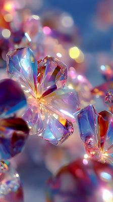 JPG 모양 편집이미지 디자인 꽃 예술 백그라운드 자연 장식 빛 투명 수정 구성 뷰티풀 스펙트럼 이미지편집 AI컴퓨터그래픽 AI콘텐츠 식물 생물 생태계 파일형식