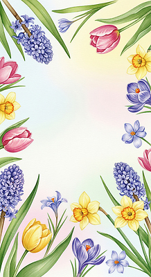 JPG 식물 디자인 꽃 백그라운드 일러스트 봄꽃 자연 프레임 장식 장미 봄 다양 튤립 제비꽃 이미지 화사함 수선화 꽃프레임 글라디올러스 뷰티풀 국내일러스트 AI일러스트 AI콘텐츠 계절 다수 컨셉 생태계 파일형식