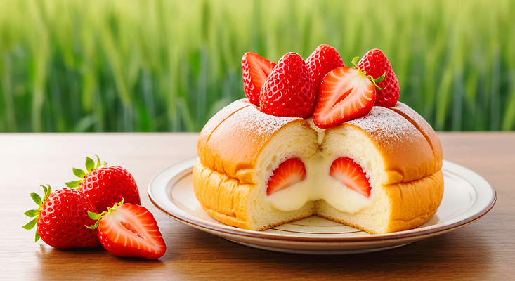 JPG 편집이미지 음식 조각 과일 탁자 딸기 디저트 초원 장식 케이크 식사 봄 자르기 시즌상품 맛있는 편집실사 AI컴퓨터그래픽 AI콘텐츠 계절 가구 모션 상품 CG 파일형식