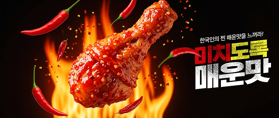 PSD 편집이미지 음식 재료 고추 불꽃 한국 식사 치킨 양념치킨 매움 볶음 닭다리 이미지편집 아시아 채소 불 맛 닭고기요리 파일형식