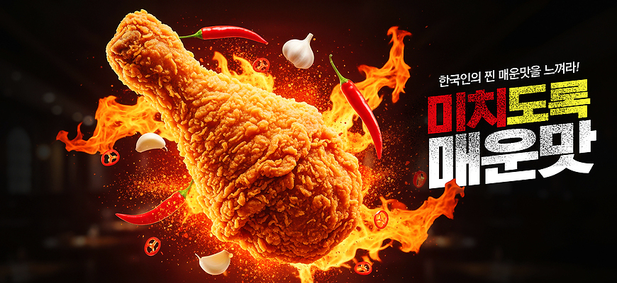 PSD 편집이미지 한식 음식 고추 마늘 양념치킨 맛 저녁 향신료 매움 닭다리 레시피 이미지편집 컨셉 채소 치킨 야간 향미료 파일형식
