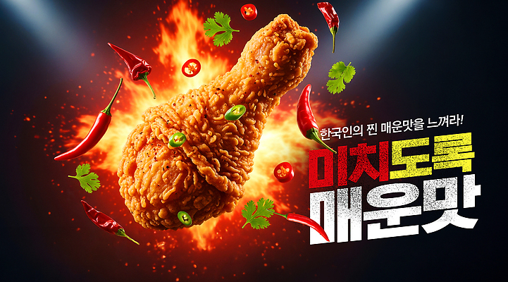 PSD 편집이미지 한식 음식 고추 식사 치킨 양념치킨 튀김 양념 매움 닭다리 바삭바삭 이미지편집 컨셉 채소 맛 닭고기요리 파일형식