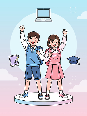 모자_잡화 학생 교육 감정 컨셉 졸업 관계 사람 이벤트 전자제품 스마트기기 최고 강의 파일형식 벡터 언택트 기쁨 학교 학습 노트북 태블릿 학사모 친구 목표 미래 축하 도전 희망 성공 우승 포즈 기념일 국내일러스트 AI파일 일러스트 온라인강의 초등학생