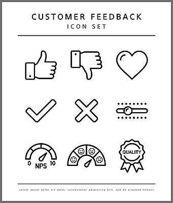 아이콘 기호 표시 상품 고객 심볼 체크표시 서비스 긍정 텔레마케팅 평가 취소 부정 속도계 피드백 2D아이콘 AI파일 문자 컨셉 서비스업 확인 파일형식 벡터