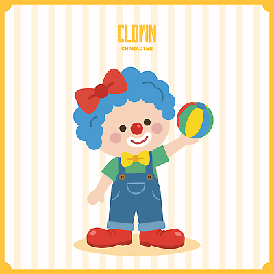 캐릭터 감정 표정 사람 파일형식 벡터 공 웃음 장난감 어린이 즐거움 옷 헤어스타일 디자인 아기 상상 일러스트 AI파일 일러캐릭터 피에로